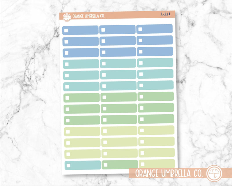 Individual Check Box Planner Labels, Basic Check Box Stickers, Checkbox Planning Labels (L-210 to L-213)