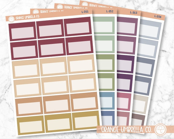 1/2 Box Appt Planner Labels, Half Box Appointment Stickers, Color Print Planning Stickers (L-351 - L-354)