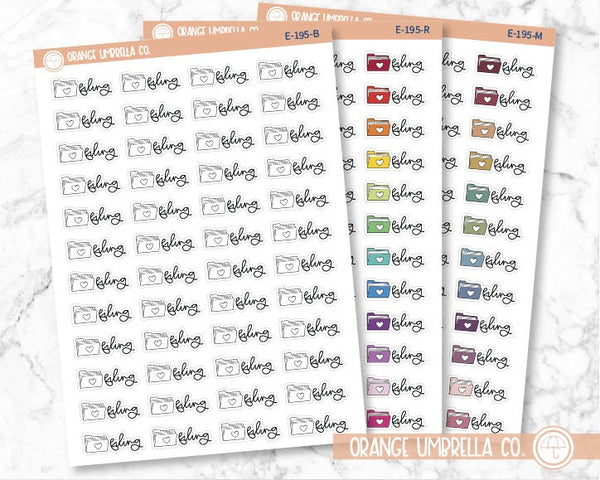 File Folder Filing Icon Script Planner Stickers, Script Icon "Filing" Labels, Color Print Labels, FC12 (E-195)