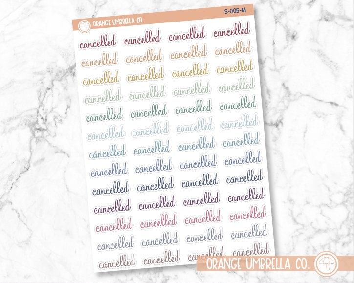 CLEARANCE | Cancelled Script Planner Stickers | F4 | S-005 / 904-077