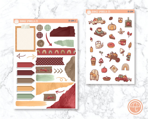 Cozy Harvest Kit Deco Planner Stickers | D-184