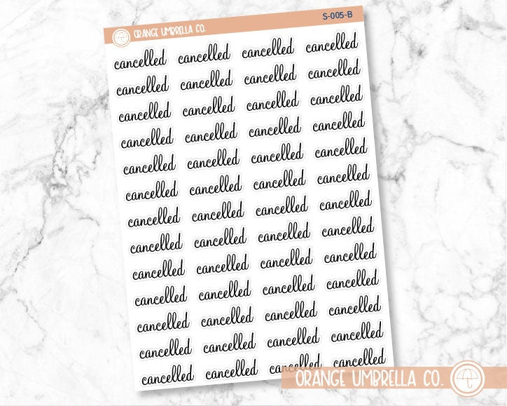 CLEARANCE | Cancelled Script Planner Stickers | F4 | S-005 / 904-077