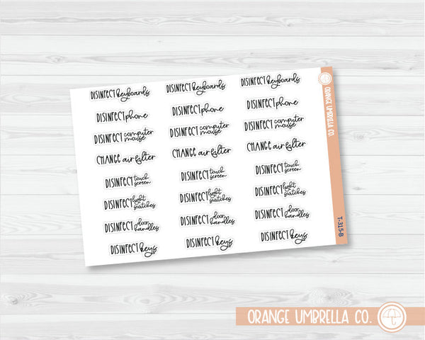 CLEARANCE | Monthly Chore Reminders Script Planner Stickers | FC12 | T-315-B