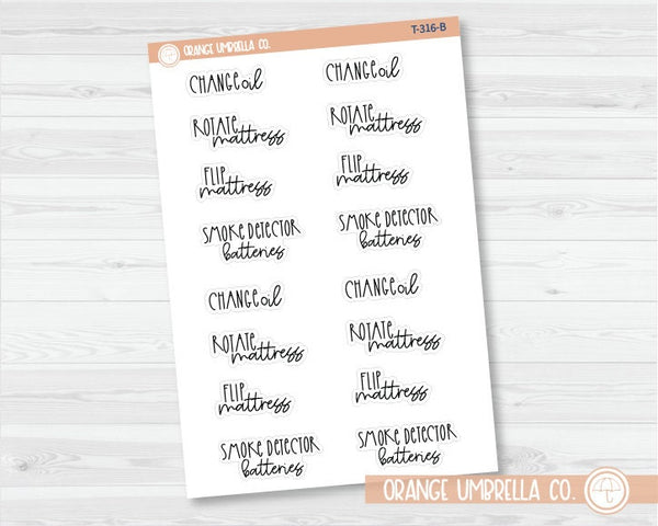 CLEARANCE | Frequent Chore Reminders Script Planner Stickers | FC12 | T-316-B