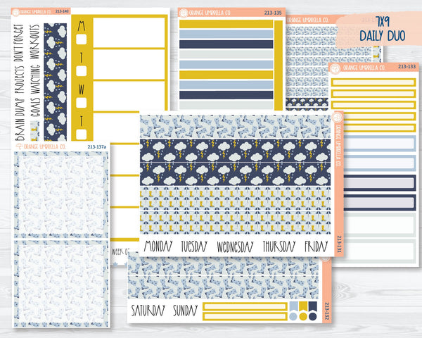 CLEARANCE | 7x9 Daily Duo Planner Kit Stickers | Puddle Jumping 213-131