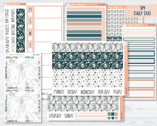 CLEARANCE | 7x9 Daily Duo Planner Kit Stickers | Easter Garden 217-131