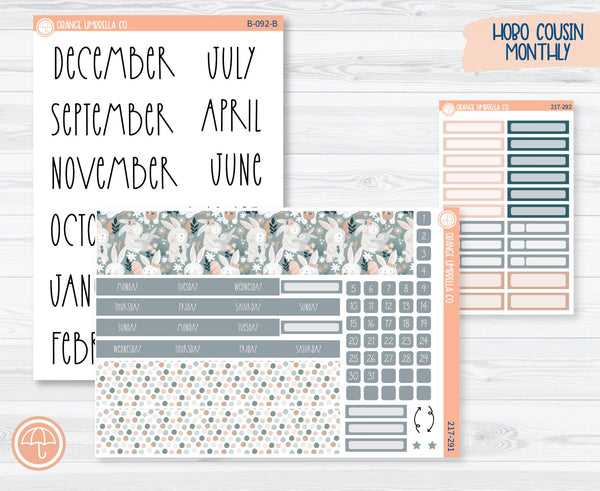 CLEARANCE | Hobonichi Cousin Monthly Planner Kit Stickers | Easter Garden 217-291