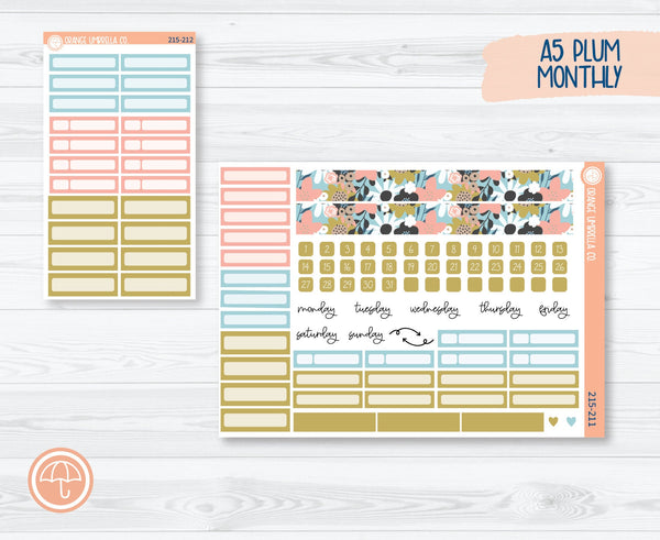 CLEARANCE | A5 Plum Monthly Planner Kit Stickers | Pick Me 215-211