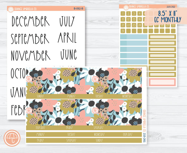 CLEARANCE | 8.5 ECLP Monthly Planner Kit Stickers | Pick Me 215-261