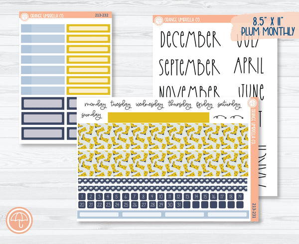 CLEARANCE | 8.5x11 Plum Monthly Planner Kit Stickers | Puddle Jumping 213-231