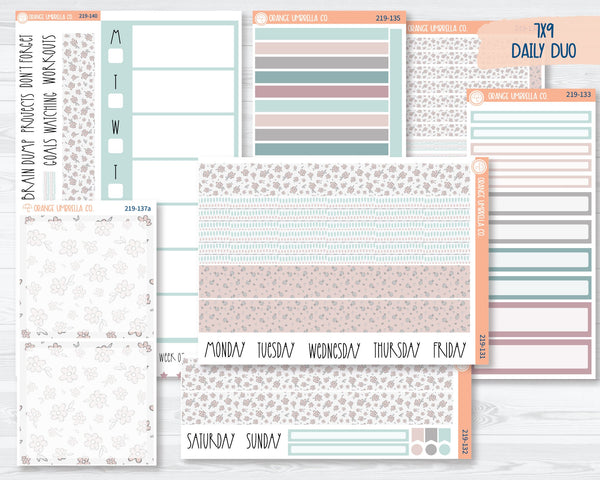 CLEARANCE | 7x9 Daily Duo Planner Kit Stickers | Boho Pastel 219-131