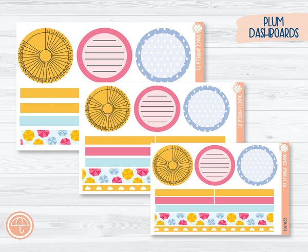 CLEARANCE | Plum Dashboards Planner Kit Stickers | Umbrella Parade 220-201