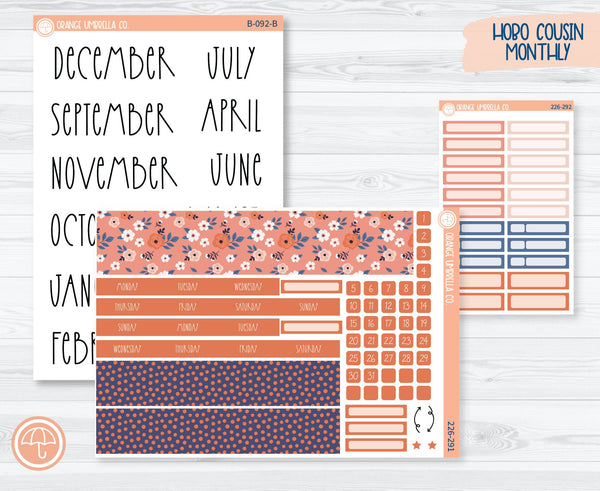 CLEARANCE | Hobonichi Cousin Monthly Planner Kit Stickers | Flowers for Mom 226-291