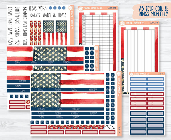 CLEARANCE | A5 EC Dashboard Monthly Planner Kit Stickers | We Remember 229-241
