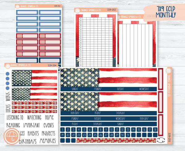 CLEARANCE | 7x9 ECLP Monthly Planner Kit Stickers | We Remember 229-251