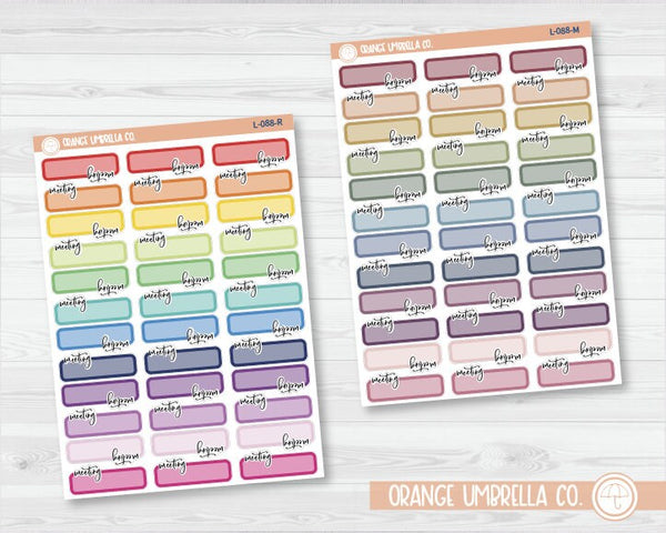 Meeting Appointment Planner Stickers  | L-088-R