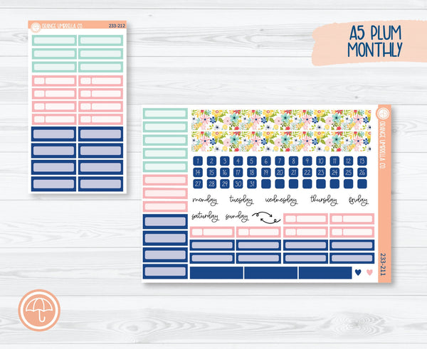 A5 Plum Monthly Planner Kit Stickers | Summer Time 233-211