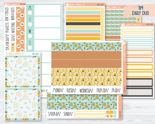 CLEARANCE | 7x9 Daily Duo Planner Kit Stickers | So Bee It 231-131