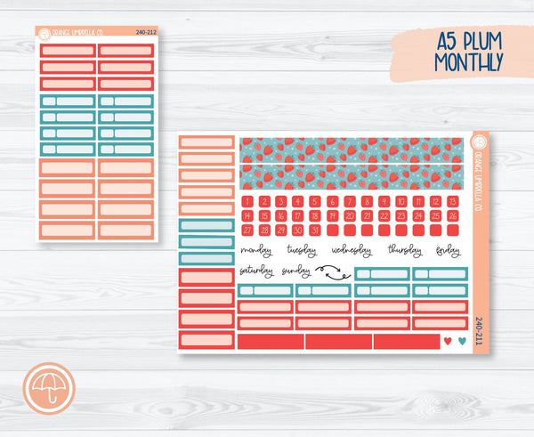 CLEARANCE | A5 Plum Monthly Planner Kit Stickers | Sun-Ripened 240-211