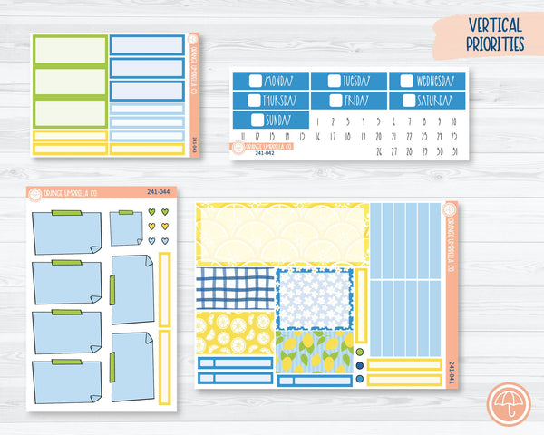 CLEARANCE | Plum Vertical Priorities Planner Kit Stickers | Lemon Squeezy 241-041