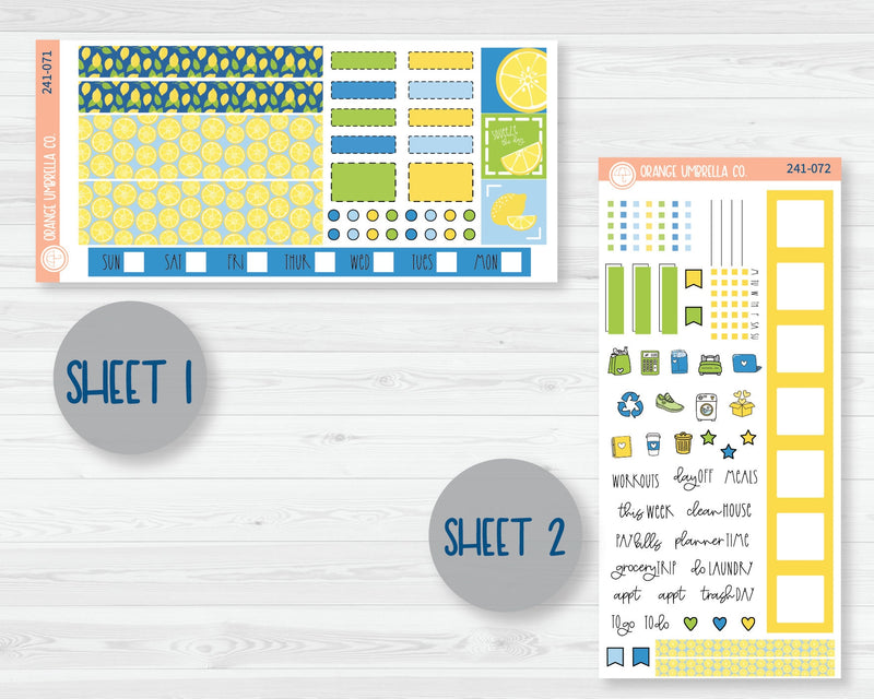 CLEARANCE | Hobonichi Weeks Planner Kit Stickers | Lemon Squeezy 241-071