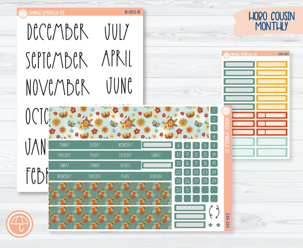 CLEARANCE | Hobonichi Cousin Monthly Planner Kit Stickers | Summer Afternoon 236-291