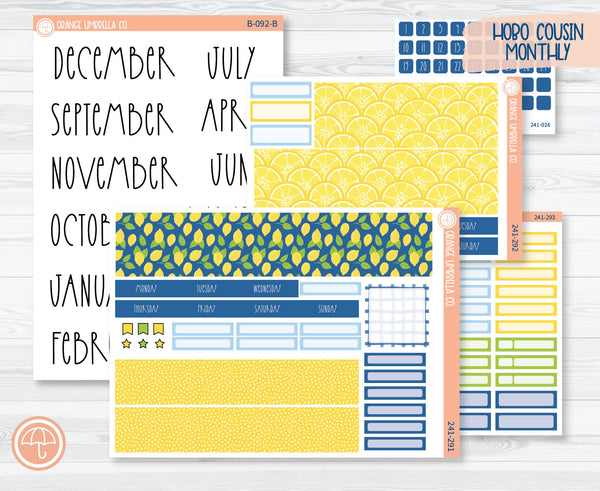 CLEARANCE | Hobonichi Cousin Monthly Planner Kit Stickers | Lemon Squeezy 241-291