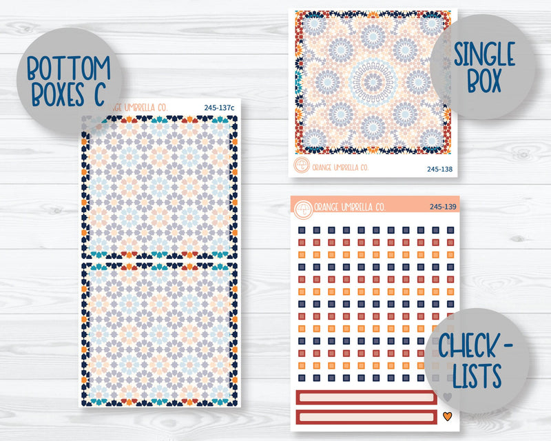 CLEARANCE | 7x9 Daily Duo Planner Kit Stickers | Moroccan Courtyard 245-131