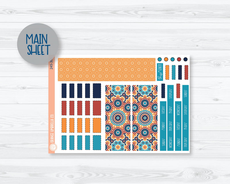CLEARANCE | Hobonichi Weeks Monthly Planner Kit Stickers | Moroccan Courtyard 245-301