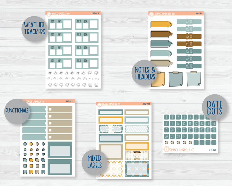CLEARANCE | Weekly Add-On Planner Kit Stickers | Tiki Hut 246-011