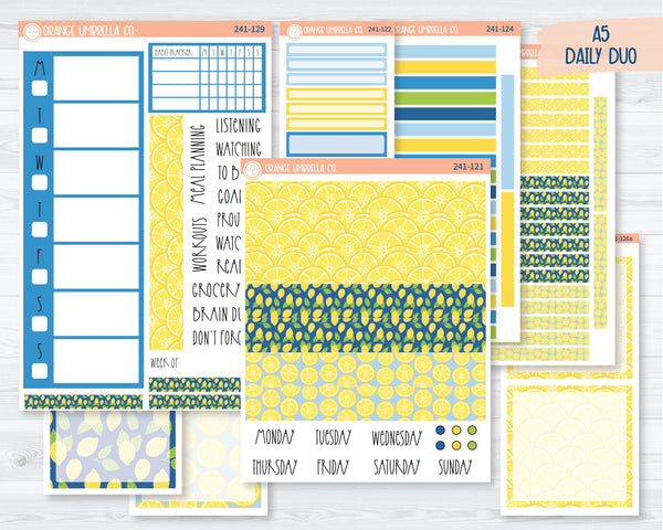 CLEARANCE | A5 Daily Duo Planner Kit Stickers | Lemon Squeezy 241-121