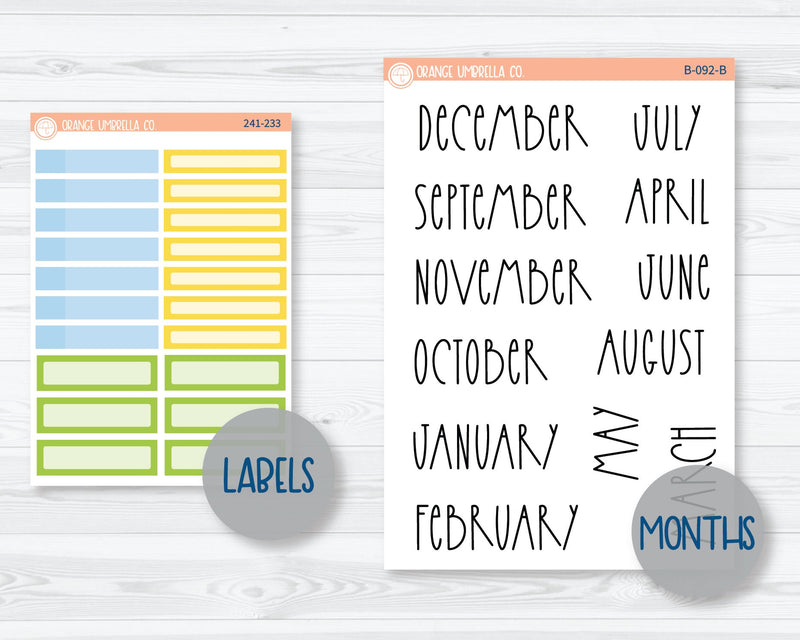 CLEARANCE | 8.5x11 Plum Monthly Planner Kit Stickers | Lemon Squeezy 241-231