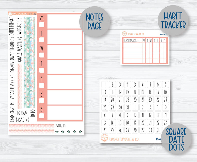 CLEARANCE | 7x9 Daily Duo Planner Kit Stickers | Underwater 244-131