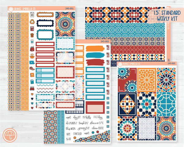 CLEARANCE | Weekly Planner Kit Stickers | Moroccan Courtyard 245-001