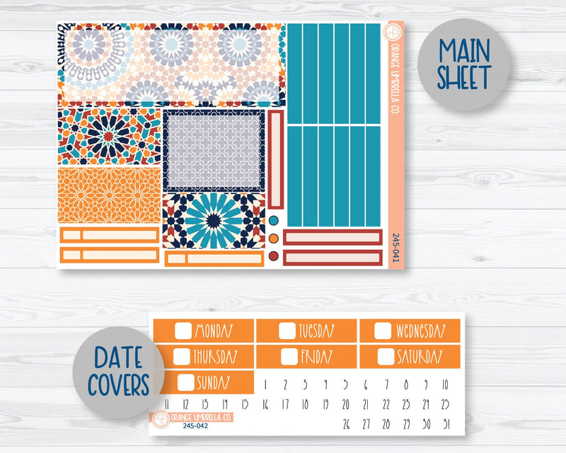 CLEARANCE | Plum Vertical Priorities Planner Kit Stickers | Moroccan Courtyard 245-041