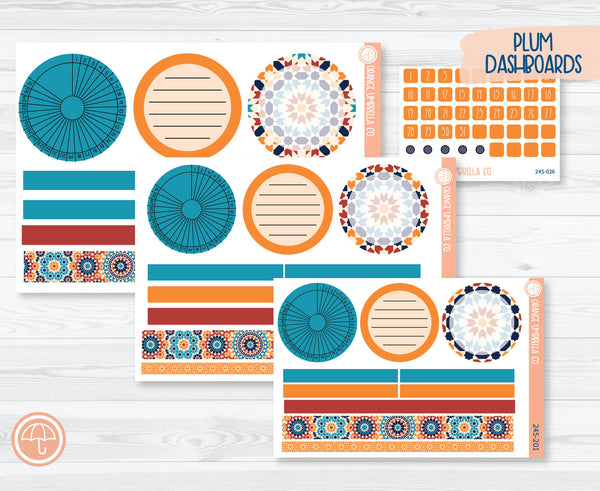 CLEARANCE | Plum Dashboards Planner Kit Stickers | Moroccan Courtyard 245-201
