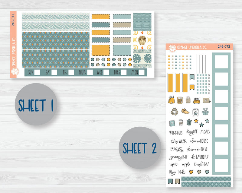 CLEARANCE | Hobonichi Weeks Planner Kit Stickers | Tiki Hut 246-071