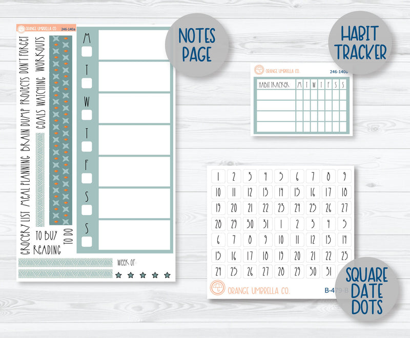 CLEARANCE | 7x9 Daily Duo Planner Kit Stickers | Tiki Hut 246-131