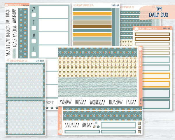 CLEARANCE | 7x9 Daily Duo Planner Kit Stickers | Tiki Hut 246-131