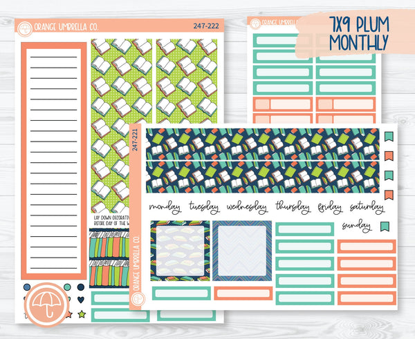 CLEARANCE | 7x9 Plum Monthly Planner Kit Stickers | Page Turner 247-221