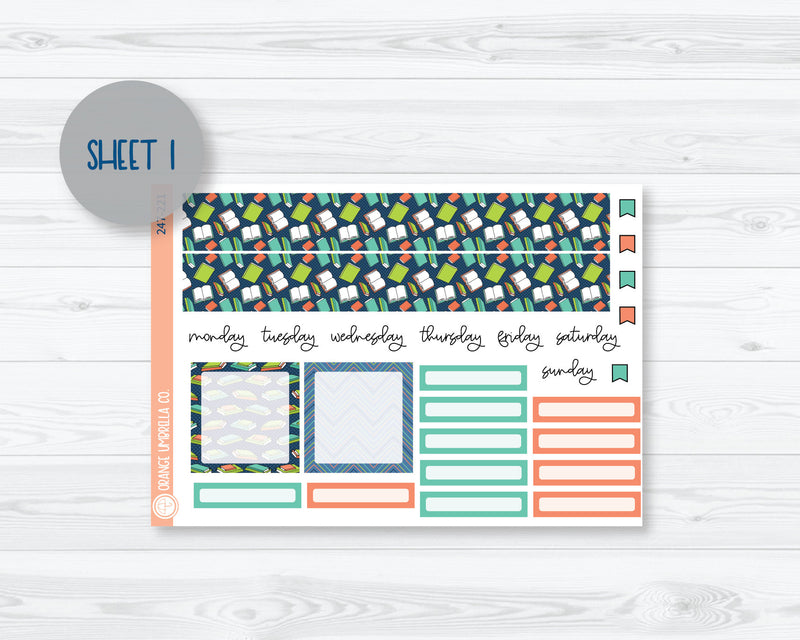 CLEARANCE | 7x9 Plum Monthly Planner Kit Stickers | Page Turner 247-221