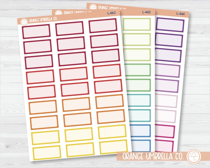 Hobonichi One Third Box Basic Planner Stickers | Brights | L-442-L-443-L-444