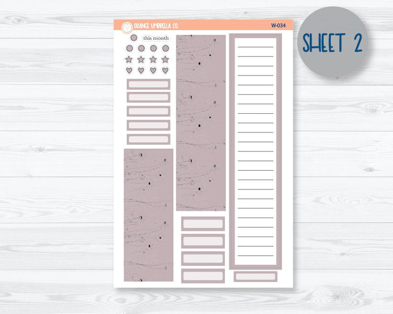 A5 Coil Monthly Planner Stickers | January Wildflowers Palette | W-003-028-034