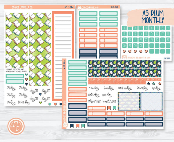 CLEARANCE | A5 Plum Monthly Planner Kit Stickers | Page Turner 247-211
