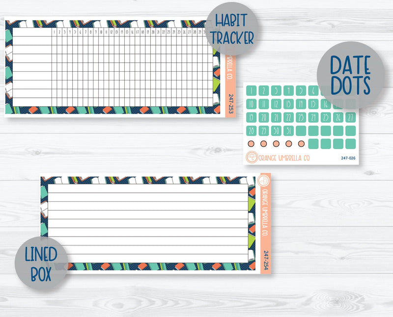 CLEARANCE | 7x9 ECLP Monthly Planner Kit Stickers | Page Turner 247-251