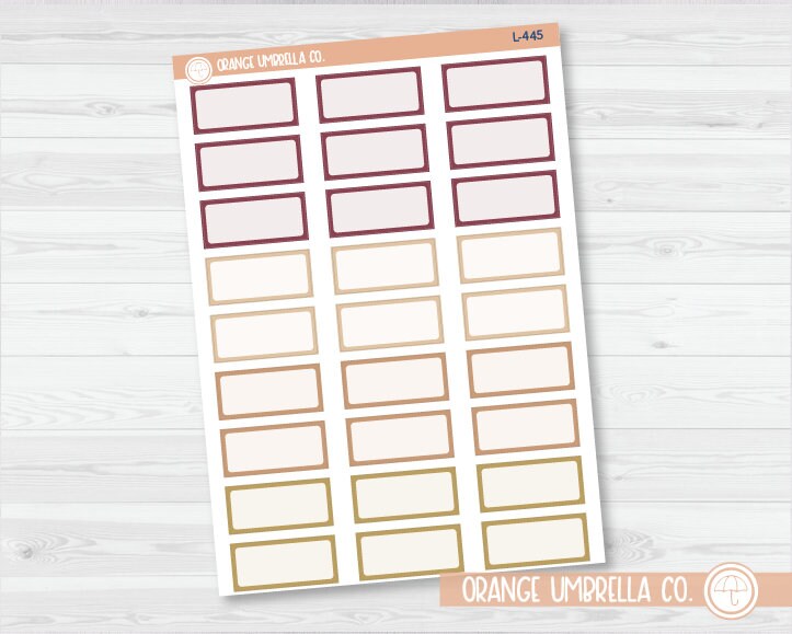 Hobonichi One Third Box Basic Planner Stickers | Muted | L-445-L-448