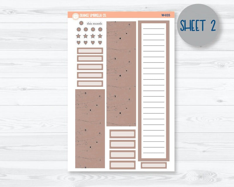 A5 Coil Monthly Planner Stickers | August Wildflowers Palette | W-010-029-035