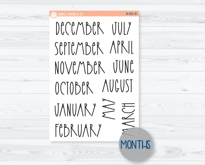8.5 ECLP Monthly Planner Kit Stickers | Wishful 253-261