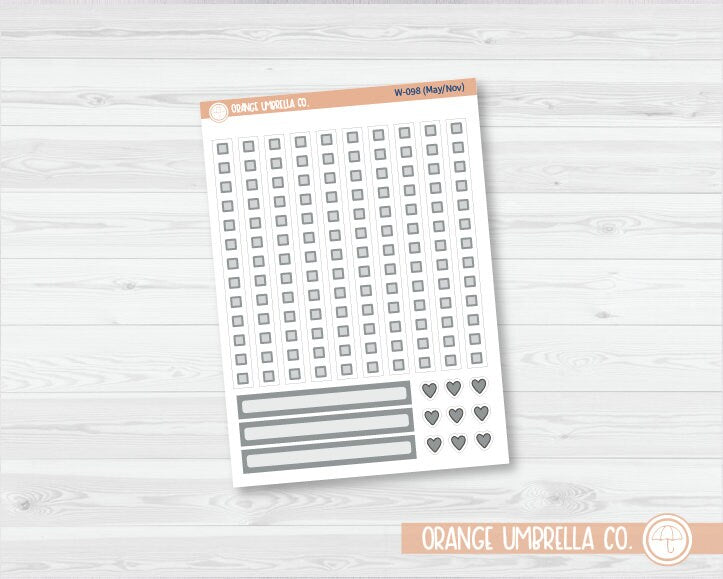 A5 Daily Duo Checklist Strip Planner Stickers | Wildflower Palette | W-094-099