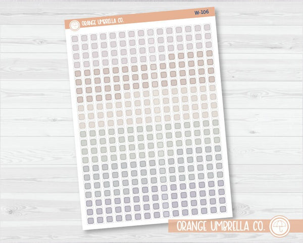 Individual Checklist Squares Planner Stickers | Wildflower Palette | W-106